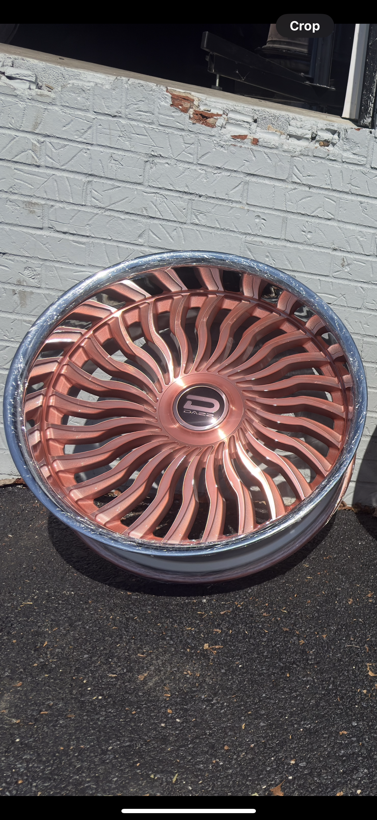 24” DAZZ D102 Snatch BRUSHED ROSE GOLD WITH CROME LIP DAUL DRILLED