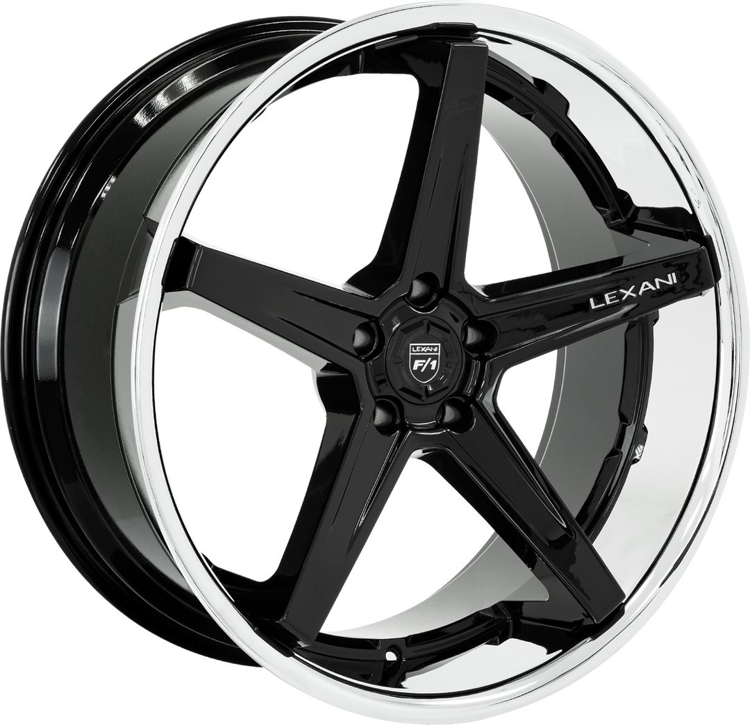 19"/ 20" Combo wheels for 2020^ C8 Corvette in Gloss Black, Black &amp; Machine, 2 tone , black and Red