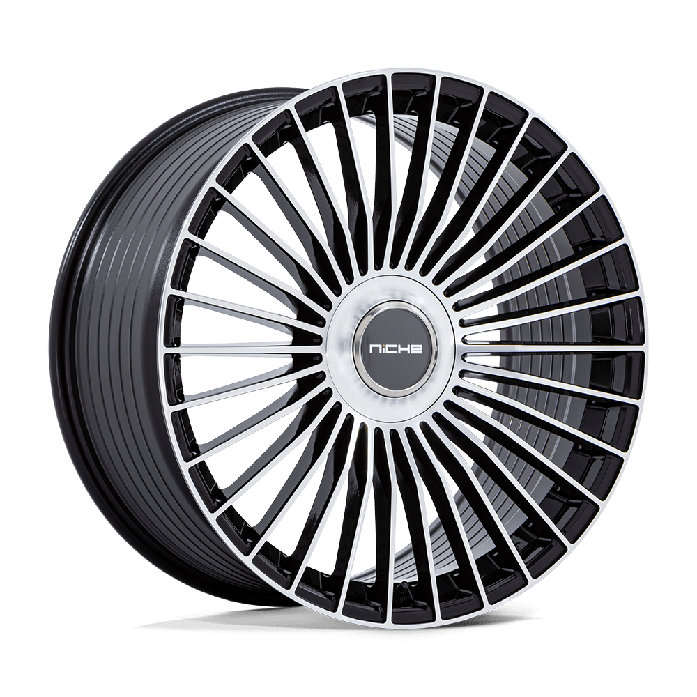 24" Black and Machined 6X139.7 6x5.5 FITS CADILLAC ESCALADE DENALI YUKON CHEVY SILVERADO TAHOE SUBURBAN INFINITY QX80 DODGE RAM 1500 JEEP WAGONEER NISSAN TITAN