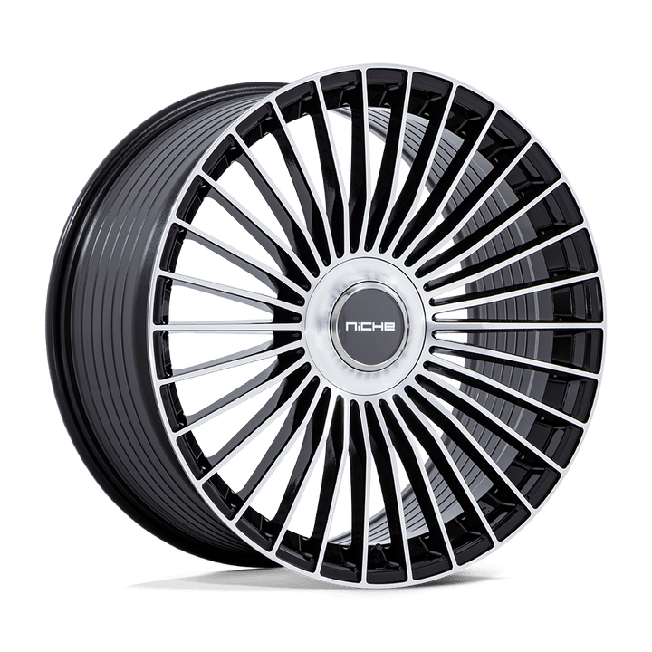 24" Black and Machined 6X139.7 6x5.5 FITS CADILLAC ESCALADE DENALI YUKON CHEVY SILVERADO TAHOE SUBURBAN INFINITY QX80 DODGE RAM 1500 JEEP WAGONEER NISSAN TITAN