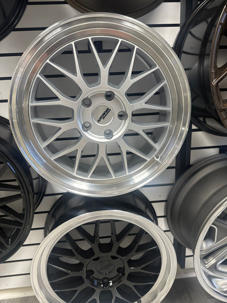 KATANA 18" KR06 GLOSSY SILVER MACHINE LIP FOR HONDA ACCORD CIVIC PILOT FORD MUSTANG RANGER FUSION ESCAPE EXPLORER EDGE KIA STINGER K4 K5 K7 K8 K3 SOUL TOYOTA CAMRY COROLLA RAV4