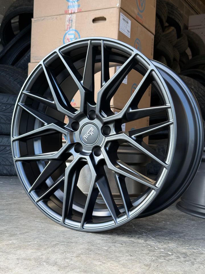 20” PROMO DEAL NICHE GAMMA M190 MATTE BLACK 5x114.3 5x114.3 FOR LEXUS ES GS  RX300 HUNDI FORD MUSTANG EXPLORER INFINITY G35 G37 TESLA MODLE 3 MODLE Y KIA K5 STINGER TOYOTA CAMRY AVALON NISSAN ALTIMA MAXIMA 2016^ Chevy MALIBU 2000-2013 IMPALA & MONTECARLO