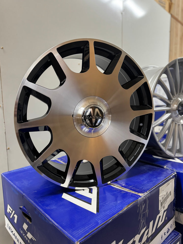 22" MASSIV 927 BLACK & MACHINED 5X108 AND 5X114.3 DAUL DRILLED FOR FORD FUSION JAGUAR F-TYPE XF XJ