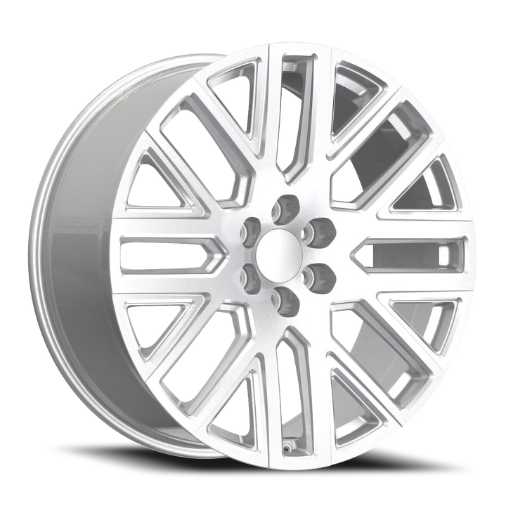 24" Chrome REPS  6X139.7 6x5.5 FITS CADILLAC ESCALADE DENALI YUKON CHEVY SILVERADO TAHOE SUBURBAN INFINITY QX80 DODGE RAM 1500 JEEP WAGONEER NISSAN TITAN