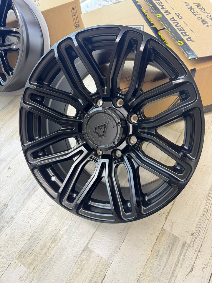 20" ARENA SUPREME A111 SATIN BLACK FOR CHEVY SILVERADO 2500 2500HD 3500HD GMC SIERRA 2500HD 3500HD