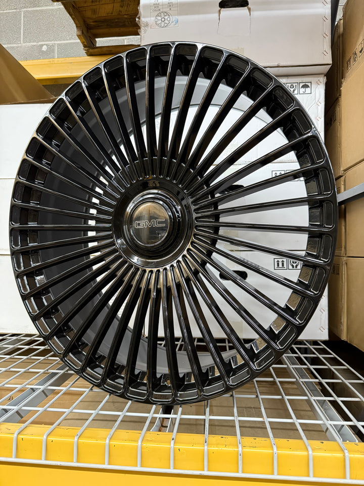 26" SLNG1 Gloss Black 6x135/6x139.7 XL Floating cap, choice logo. 6x135 6X139.7 6x5.5 FITS CADILLAC ESCALADE DENALI YUKON CHEVY SILVERADO TAHOE SUBURBAN INFINITY QX80 DODGE RAM 1500 JEEP WAGONEER NISSAN TITAN FORD F150 EXPEDITION RANGER LINCOLN NAVIGATOR