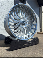 24” DAZZ 003 HEAT BRUSHED WITH CROME LIP DAUL DRILLED (5X120 5x127) STAGGERED FOR GMC YUKON CHEVY SUBURBAN SIERRA 1500 C10 TAHOE BOX DONK CAPRICE IMPALA CAMARO CHEVELLE  CUTLASS MONTE CARLO