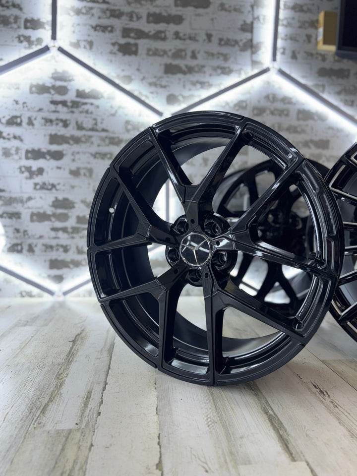 20" Mercedes Benz W838 WHEELS IN GLOSS BLACK 5x112 FOR E E350 E500 CLS, SL, CL S550 S560 S580 S600 S63 GLA GLC GLE EQB EQS