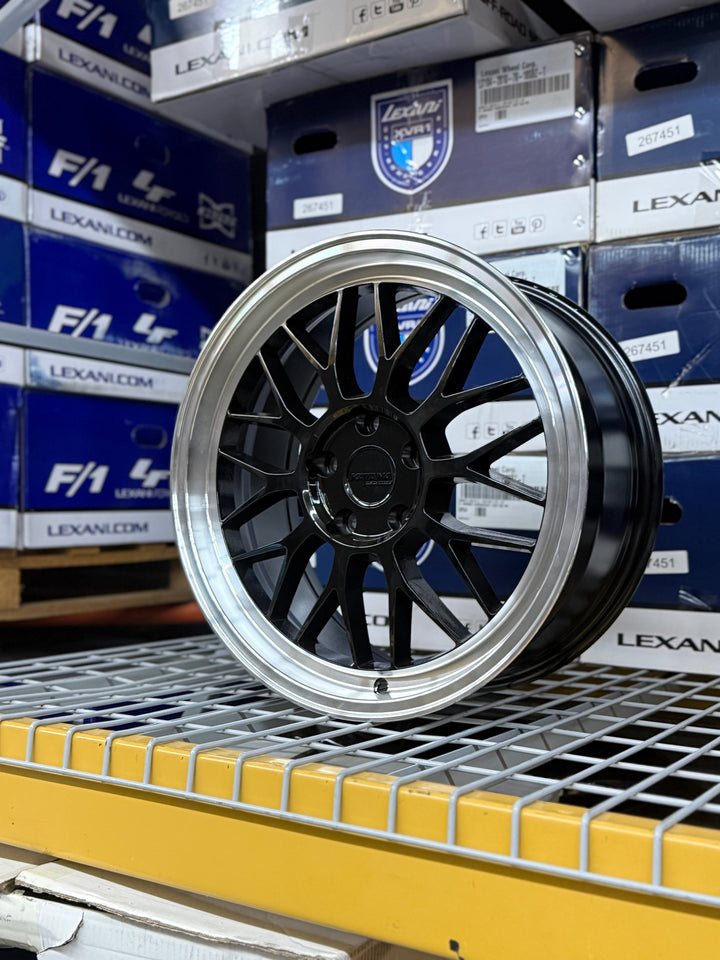 Katana 18" KR06 GLOSS BLACK MACHINED LIP 5x114.3 FOR MUSTANG INFINITY G35 G37 LEXUS ES GS IS300 IS350 LS400 RX300 NISSAN ALTIMA MAXIMA