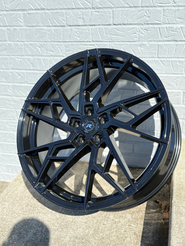 PROMO PACKAGE DEAL 22" LEXANI RENZO ASCARI GLOSS BLACK 5X120 FOR CADILLAC CT4-V CT5 CT6 CHEVY CAMARO 14^ IMPALA 13-15 MALIBU, LAND ROVER RANGE ROVER SPORT LEXUS LS LM LS TX TESLA MODEL S X