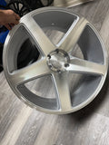 24" SELECT PRECISION S104 BRUSHED MACHINE WHEELS 6X139.7 6x5.5 FITS CADILLAC ESCALADE DENALI YUKON CHEVY SILVERADO TAHOE SUBURBAN INFINITY QX80 DODGE RAM 1500 JEEP WAGONEER NISSAN TITAN TOYOTA TUNDRA SEQUOI