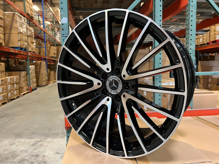18" 20" Mercedes Benz W812 Style GLOSS BLACK AND MACHINED WHEELS 5x112 FITS C CLA E