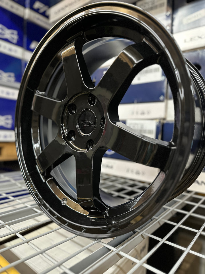 Katana 18" KR08 GLOSS BLACK 5x114.3 FOR INFINITY G35 G37 LEXUS IS300 IS350 LS400 RX300 HONDA ACCORD CIVIC PILOT TOYOTA CAMRY KIA STINGGER K5