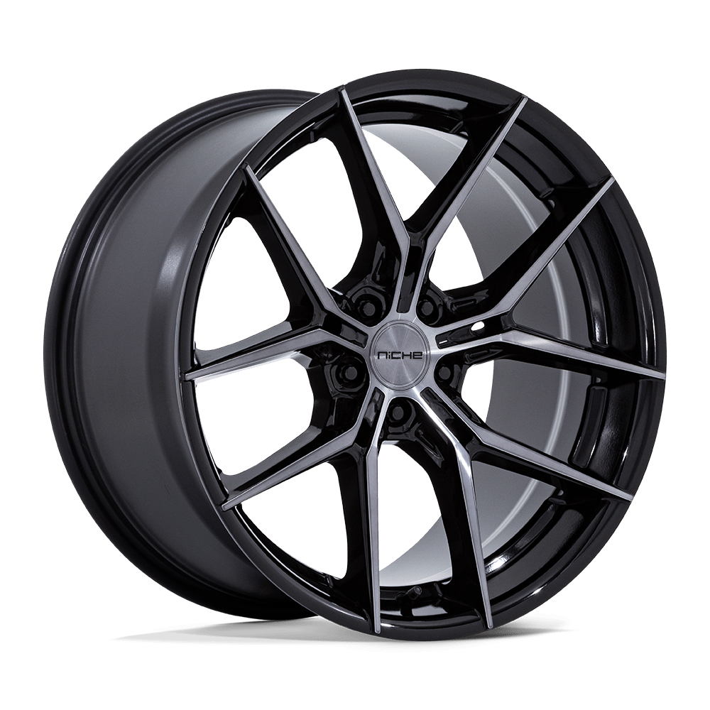 19"/ 20" Combo wheels for 2020^ C8 Corvette in Gloss Black, Black &amp; Machine, 2 tone , black and Red