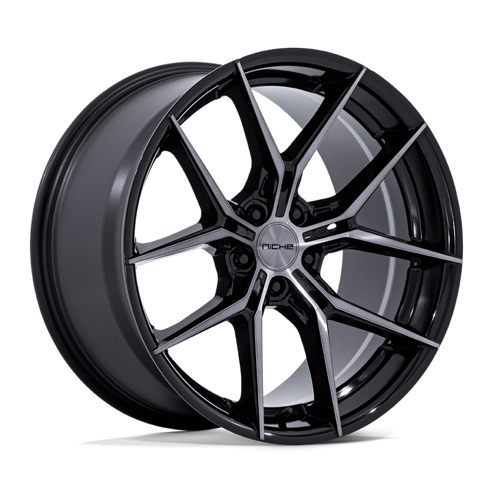 19"/ 20" Combo wheels for 2020^ C8 Corvette in Gloss Black, Black &amp; Machine, 2 tone , black and Red