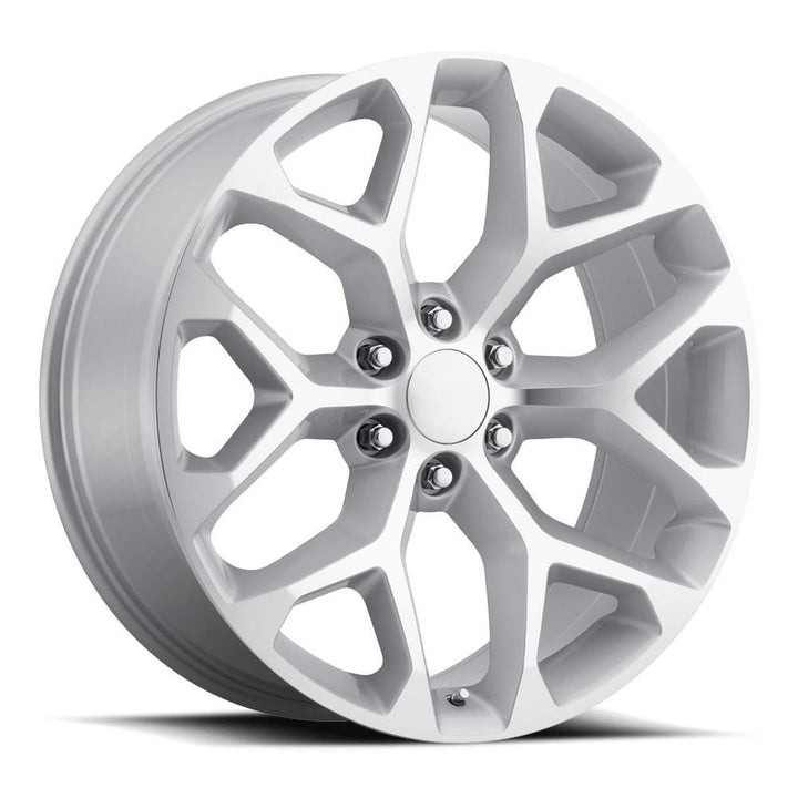 24" SNOWFLAKE REP 6X139.7 6x5.5 FITS CADILLAC ESCALADE DENALI YUKON CHEVY SILVERADO TAHOE SUBURBAN INFINITY QX80 DODGE RAM 1500 JEEP WAGONEER NISSAN TITAN