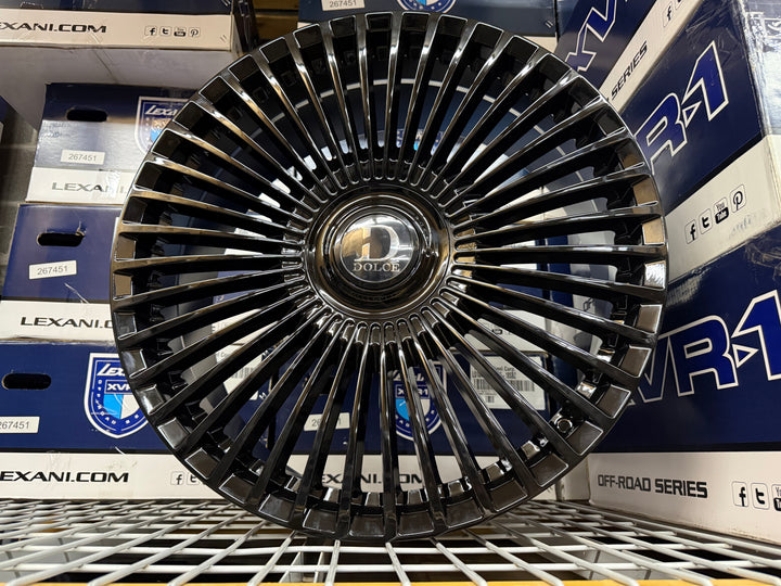 24” DOLCE TRENTO GLOSS BLACK (STAGGERED) FOR TESLA MODLE X MODEL S LEXUS LS LM LAND ROVER RANGE ROVER DODGE CHARGER SRT CHALLENGER CHRYSLER 300 CHEVY MALIBU CAPRICE CAMARO CADILLIAC CTS CT4-V. CT4 ATS BMW M2 M3 M4 M5 M6