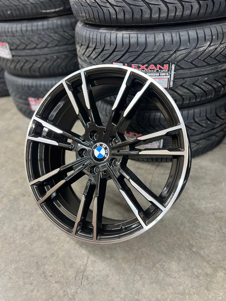 20" BMW W0341 GLOSS BLACK AND MACHINE (5X112 5X120) FOR BMW M6 M4 M3 M2 M8 M5 840I 850I 328I