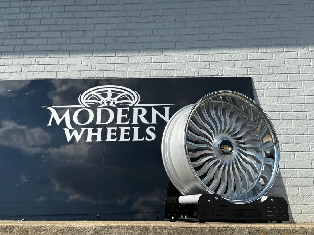 24" DAZZ D102 Snatch BRUSHED CROME LIP DAUL DRILLED (5X120 5x127) STAGGERED FOR GMC YUKON CHEVY SUBURBAN SIERRA 1500 C10 TAHOE BOX DONK CAPRICE IMPALA CAMARO CHEVELLE  CUTLASS MONTE CARLO