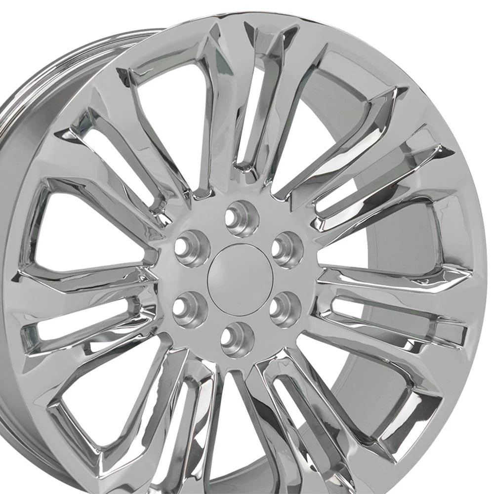 20" Chrome REPS 6X139.7 6x5.5 FITS CADILLAC ESCALADE DENALI YUKON CHEVY SILVERADO TAHOE SUBURBAN INFINITY QX80 DODGE RAM 1500 JEEP WAGONEER NISSAN TITAN