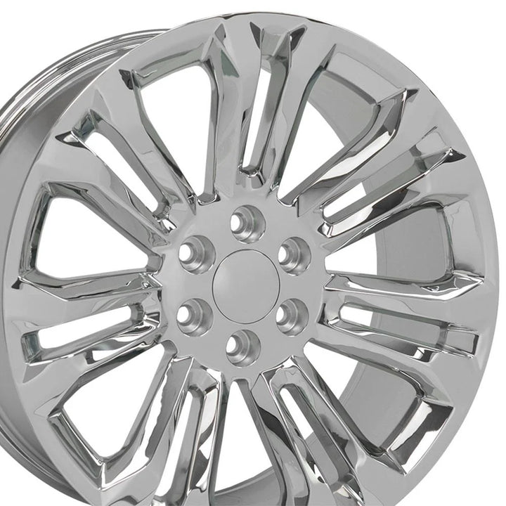 20" Chrome REPS 6X139.7 6x5.5 FITS CADILLAC ESCALADE DENALI YUKON CHEVY SILVERADO TAHOE SUBURBAN INFINITY QX80 DODGE RAM 1500 JEEP WAGONEER NISSAN TITAN
