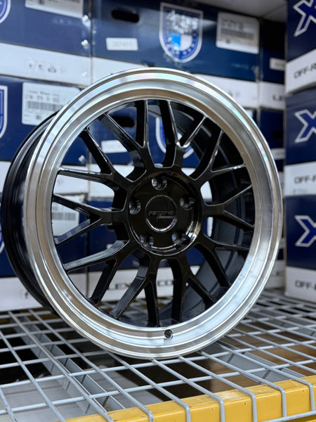 Katana 18" KR06 GLOSS BLACK MACHINED LIP 5x114.3 FOR MUSTANG INFINITY G35 G37 LEXUS ES GS IS300 IS350 LS400 RX300 NISSAN ALTIMA MAXIMA