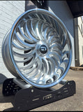 24” DAZZ 003 HEAT BRUSHED WITH CROME LIP DAUL DRILLED (5X120 5x127) STAGGERED FOR GMC YUKON CHEVY SUBURBAN SIERRA 1500 C10 TAHOE BOX DONK CAPRICE IMPALA CAMARO CHEVELLE  CUTLASS MONTE CARLO