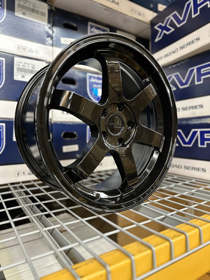 Katana 18" KR08 GLOSS BLACK 5x114.3 FOR INFINITY G35 G37 LEXUS IS300 IS350 LS400 RX300 HONDA ACCORD CIVIC PILOT TOYOTA CAMRY KIA STINGGER K5