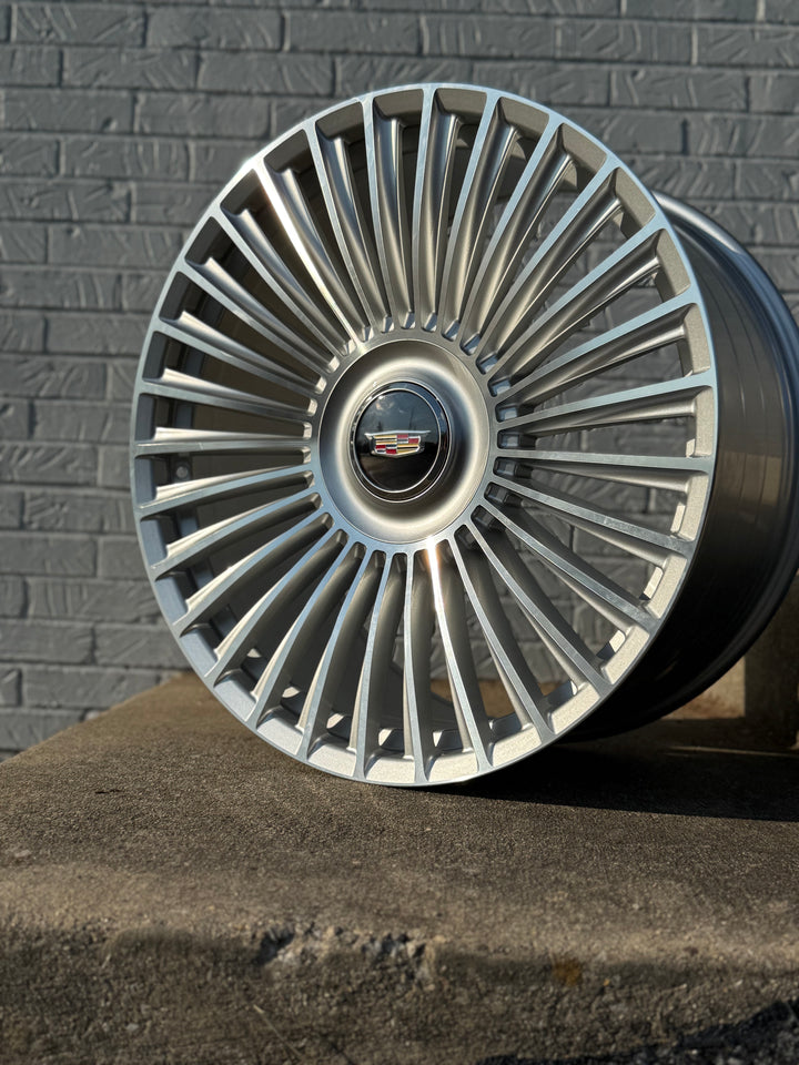 20" W841F MACHINED BRUSHED WHEELS W/ CHOICE LOGO FITS AUDI A4 S4 RS4 A5 S5 RS5 A6 S6 RS6 A7 S7 A8 S8 Q3 SQ3 Q5 MERCEDES E S  S550 S560 S580 CLS550 CL SL LEXUS TX LS LM LC BMW 3 4 5 6 7 8 SERIES AUDI A3 A4 A5 A6 A8 LEXUS LS CADILLAC CTS CT6 CHEVY CAMARO