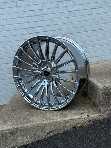 20” W812 MERCEDES STYLE WHEELS IN CHROME 5x112 FOR E E350 E500 CLS, SL, CL S550 S560 S580 S600 S63 GLA GLC GLE EQB EQS