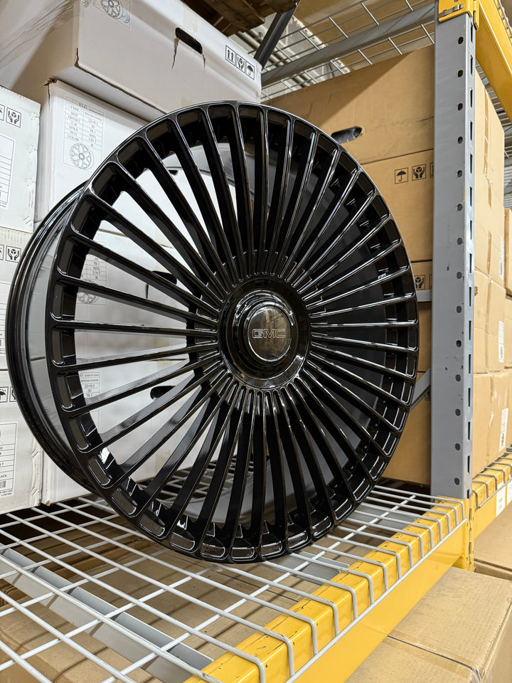 26" SLNG1 Gloss Black 6x135/6x139.7 XL Floating cap, choice logo. 6x135 6X139.7 6x5.5 FITS CADILLAC ESCALADE DENALI YUKON CHEVY SILVERADO TAHOE SUBURBAN INFINITY QX80 DODGE RAM 1500 JEEP WAGONEER NISSAN TITAN FORD F150 EXPEDITION RANGER LINCOLN NAVIGATOR