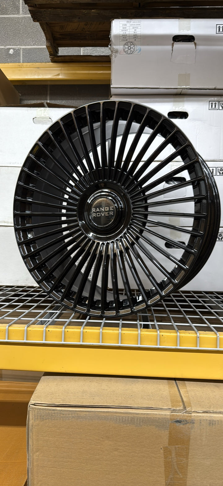 24" SLNG1 Gloss Black XL floating caps. 5x120/5x127