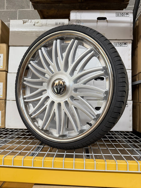 24” MASSIV 928 BRUSHED WHEELS 5x114.3 5x115 5x120 FOR LEXUS ES GS HUNDI FORD MUSTANG EXPLORER INFINITY TESLA  3 Y X KIA TOYOTA CAMRY AVALON NISSAN ALTIMA MAXIMA CAMARO 2016^ Chevy MALIBU 00-13 IMPALA & MONTE CARLO CADILLAC CT4 CT5 CT6 RANGE ROVER Same