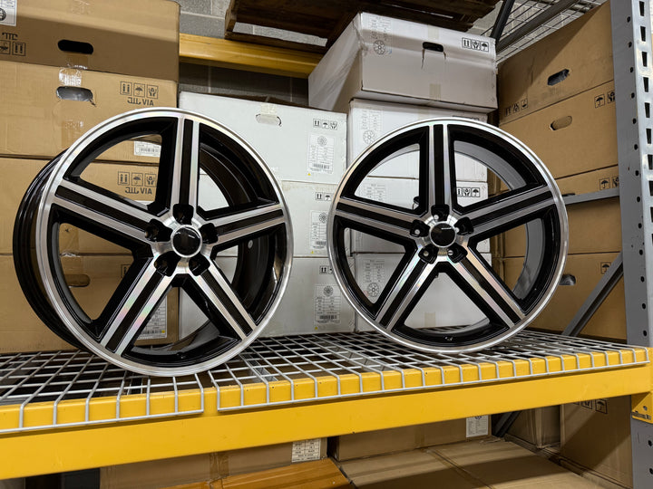 22” Iroc Wheels 5102 BLACK & MACHINE 5x5 5x127 FITS CHEVY TRUCK OBS 1990s BUBBLE CAPRICE IMPALA