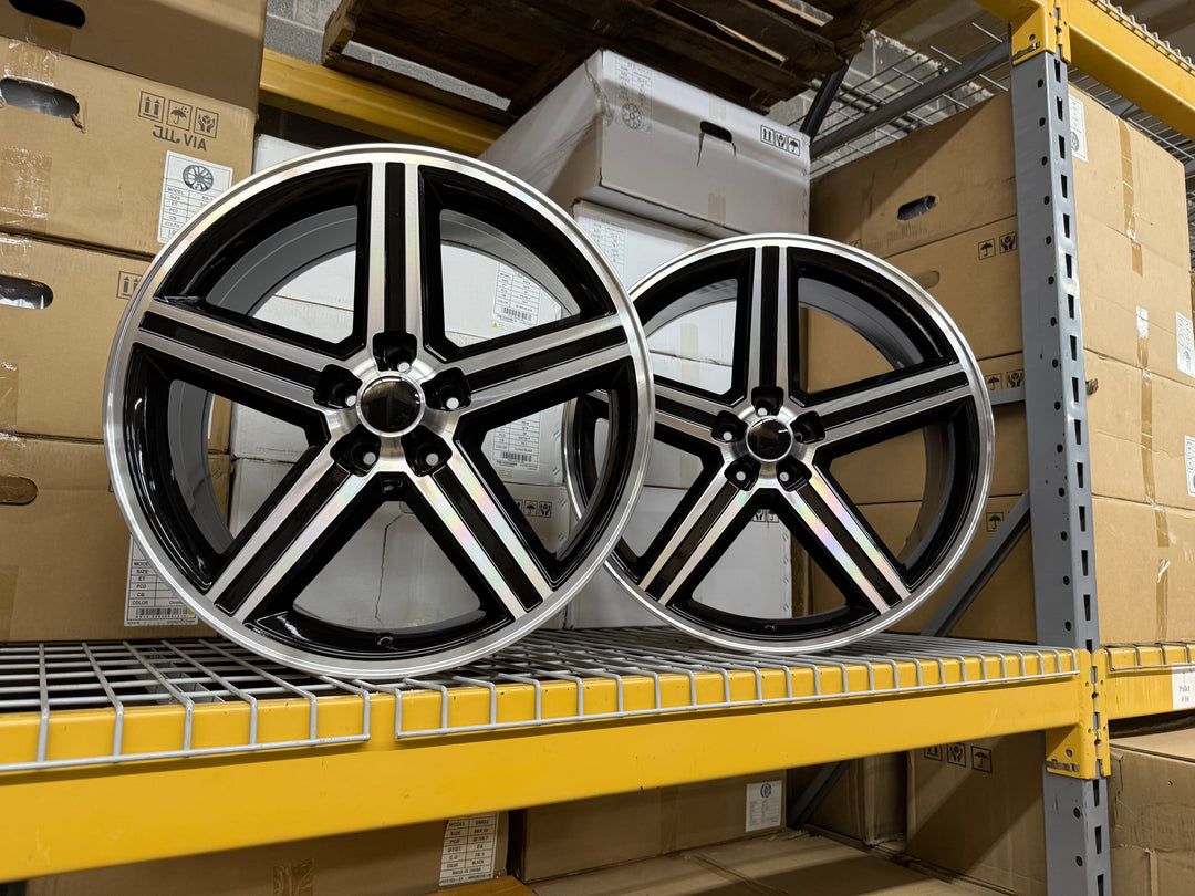22” Iroc Wheels 5102 BLACK & MACHINE 5x5 5x127 FITS CHEVY TRUCK OBS 1990s BUBBLE CAPRICE IMPALA