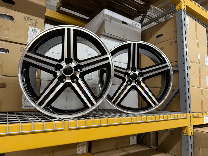 22” Iroc Wheels 5102 BLACK & MACHINE 5x5 5x127 FITS CHEVY TRUCK OBS 1990s BUBBLE CAPRICE IMPALA