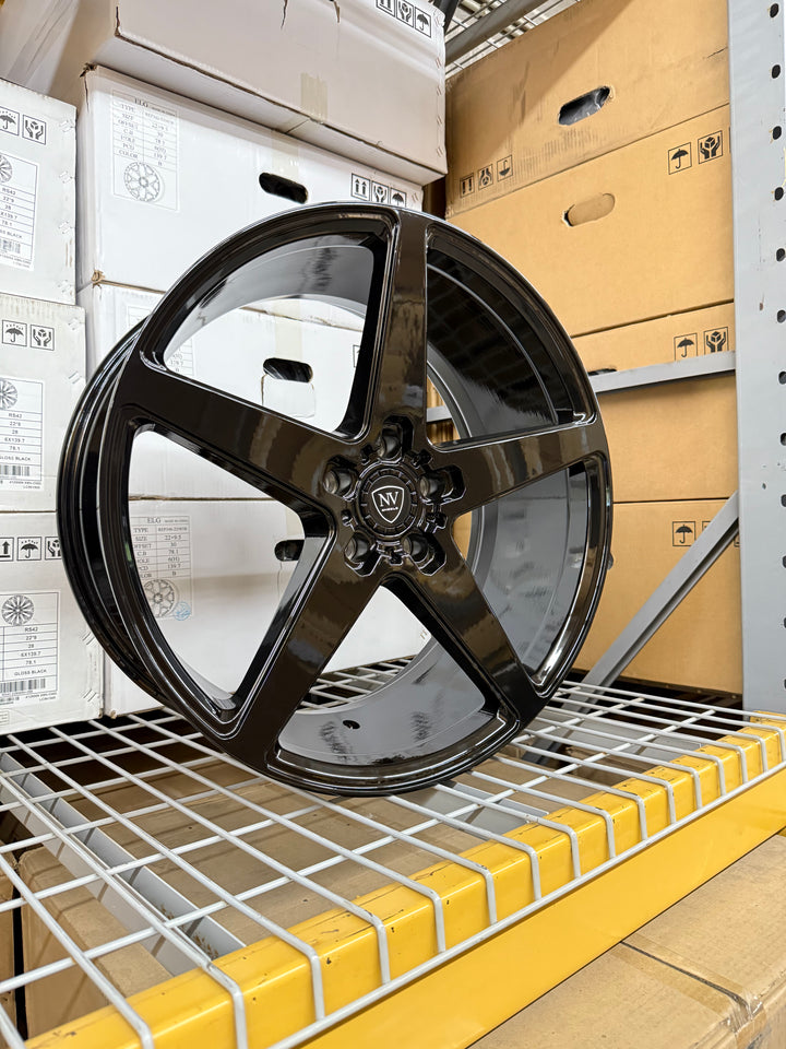 20" NV Wheels NVV GLOSS BLACK 5x114.3 FOR LEXUS ES GS  RX300 HUNDI FORD MUSTANG EXPLORER INFINITY G35 G37 TESLA MODLE 3 MODLE Y KIA K5 STINGER TOYOTA CAMRY AVALON NISSAN ALTIMA MAXIMA 2016^ Chevy MALIBU 2000-2013 IMPALA & MONTECARLO