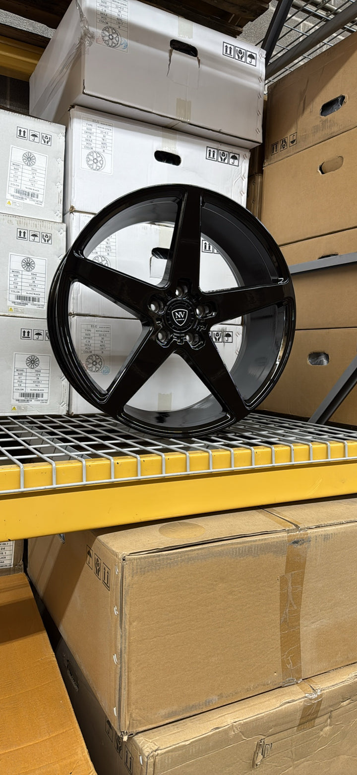 20" NV Wheels NVV GLOSS BLACK 5x114.3 FOR LEXUS ES GS  RX300 HUNDI FORD MUSTANG EXPLORER INFINITY G35 G37 TESLA MODLE 3 MODLE Y KIA K5 STINGER TOYOTA CAMRY AVALON NISSAN ALTIMA MAXIMA 2016^ Chevy MALIBU 2000-2013 IMPALA & MONTECARLO