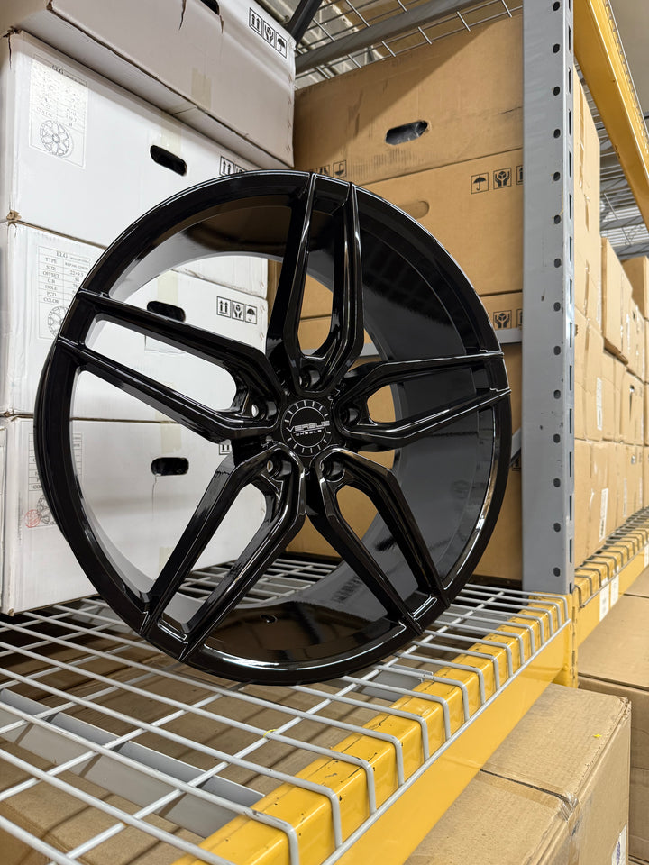 20" 5X114.3 VERSUS VS7371  GLOSS BLACK FOR HONDA ACCORD CIVIC TOYOTA CAMRY PRIUS RAV4 Lexus LS FORD EDGE FUSION MUSTANG ESCAPE EXPLORER KIA K3 K5 K7 K8 SOUL NISSAN ALTIMA ROGUE MAXIMA