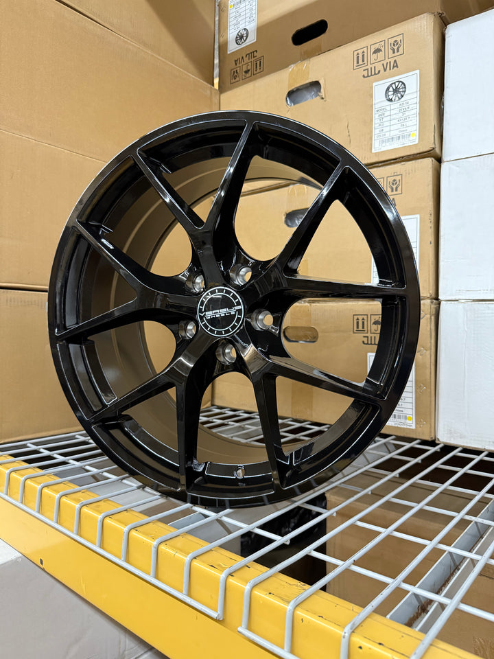 18" 5x114.3 Versus VS263 BLACK FOR FORD MUSTANG KIA STINGER K5 TOYOTA CAMRY AVALON LEXUS ES GS IS300 IS350 LS400 RX300 NISSAN 350Z 370Z GENESIS G70 G80 G90