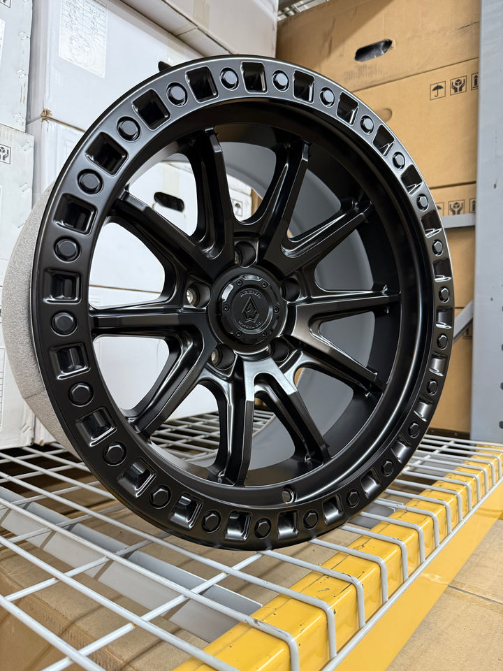 17" ARENA A103 MISSION SATIN BLACKFOR CHEVY COLORADO D-MAX S10 SILVERADO TAHOE SUBURBAN FORD BRONCO RANGER GMC CANYON YUKON NISSAN TITAN TOYOTA 4RUNNER FJ CRUISER  TACOMA TUNDRA JEEP WRANGLER GLADIATOR