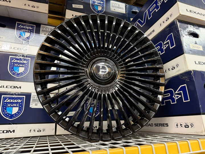 24” DOLCE TRENTO GLOSS BLACK (STAGGERED) FOR TESLA MODLE X MODEL S LEXUS LS LM LAND ROVER RANGE ROVER DODGE CHARGER SRT CHALLENGER CHRYSLER 300 CHEVY MALIBU CAPRICE CAMARO CADILLIAC CTS CT4-V. CT4 ATS BMW M2 M3 M4 M5 M6