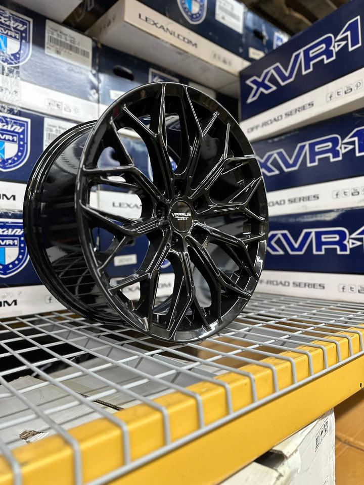 18" 5x120 VERSUS VS55 GLOSS BLACK FOR CHEVROLET CAMARO CADILLAC CT5 CT6 ATS 2008^ CTS BMW 3 5 6 2010^  X3