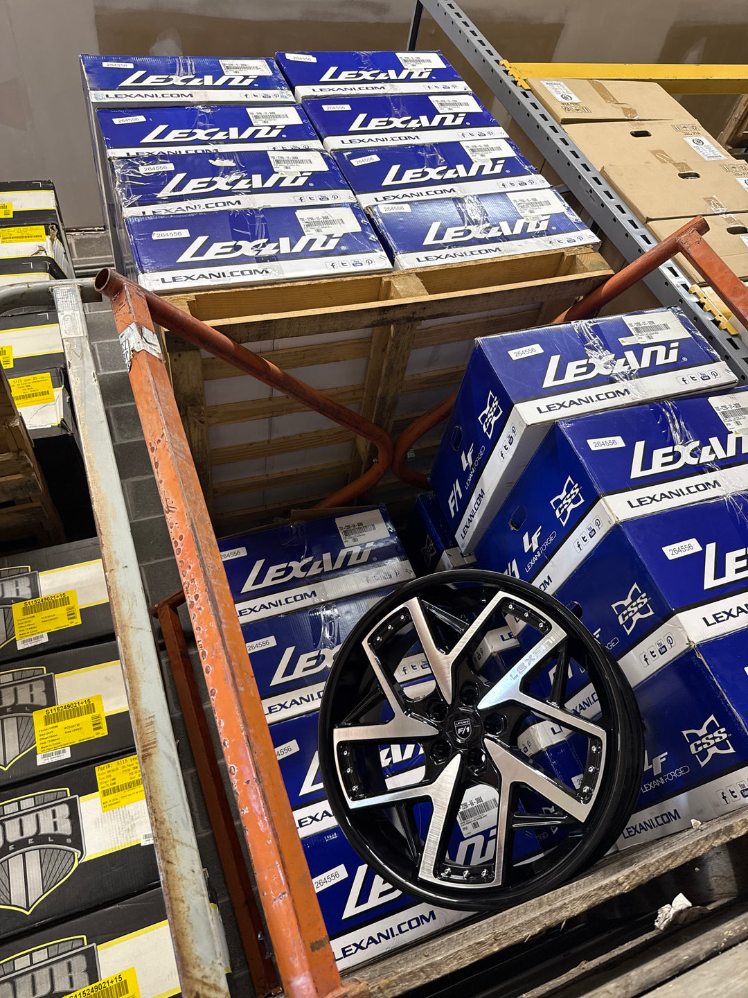 PROMO PACKAGE DEAL 22" LEXANI DEVOE GLOSS BLACK BRUSHED MACHINE 5x108 FITS FORD 2012^ FUSION ESCAPE MAVERICK LINCOLN MKX NAUTILUS CORSAIR MKZ CONTINENTAL LS 22^ ZEPHYR JAGUAR XF XFR XJ XJL XJLR E PACE F PACE LAND ROVER DISCOVERY EVOQUE VELAR