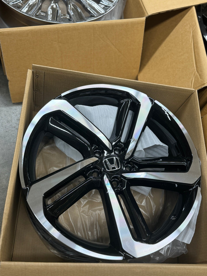 18” 19” 20” 22” HONDA STYLE W315 WHEELS 5x114.3 GLOSS BLACK MACHINE FOR HONDA ACCORD CIVIC CROSSTOUR CRV