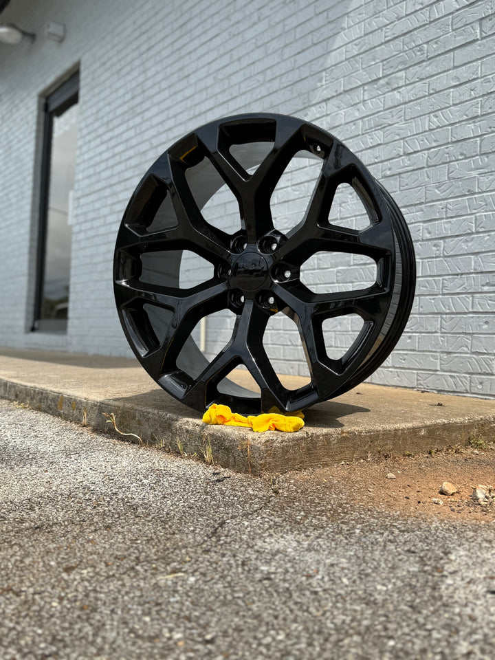 24" SNOWFLAKE REP 6X139.7 6x5.5 FITS CADILLAC ESCALADE DENALI YUKON CHEVY SILVERADO TAHOE SUBURBAN INFINITY QX80 DODGE RAM 1500 JEEP WAGONEER NISSAN TITAN