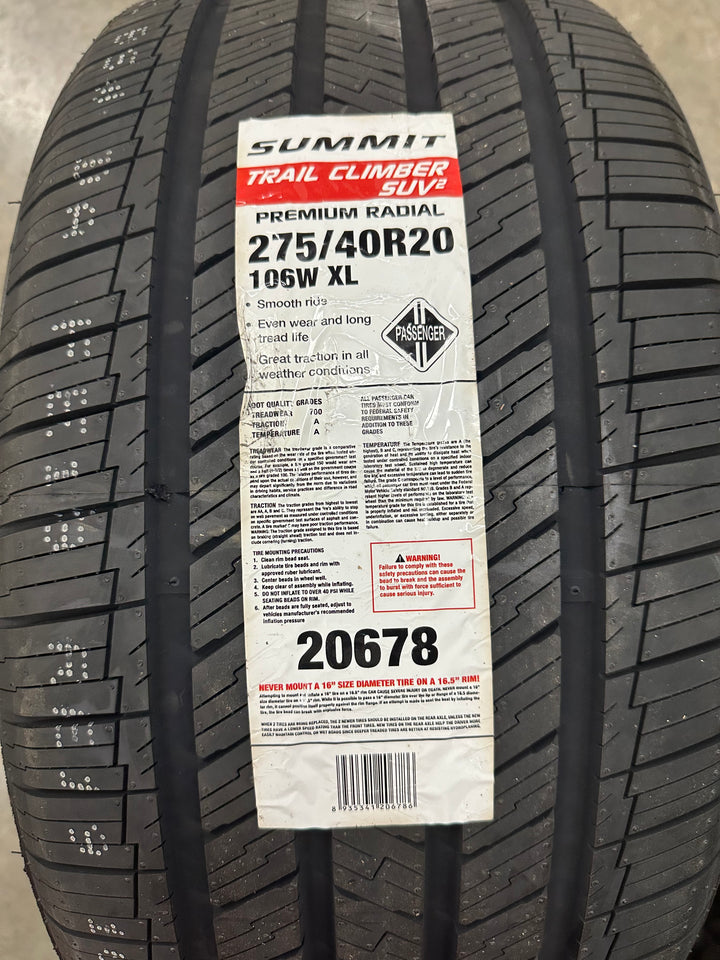 275/40R20 Summit- Ultramax HP a/s