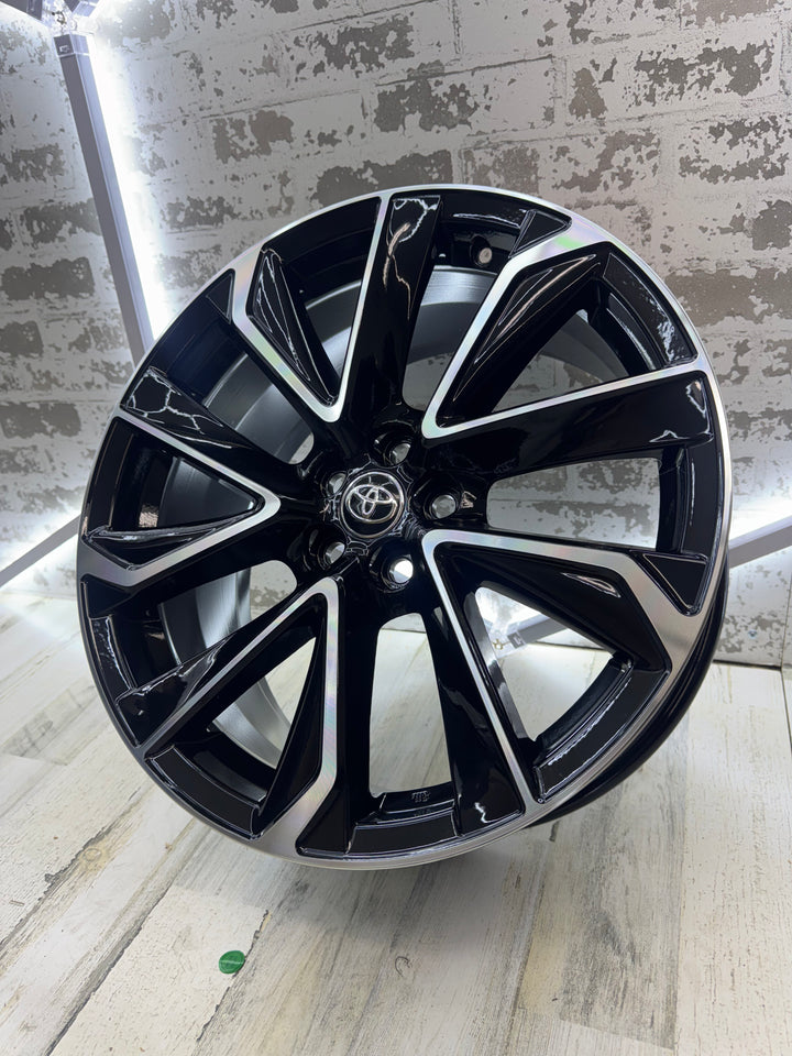 16” 17” 18" TOYOTA STYLE WHEELS W254 5x100 GLOSS BLACK MACHINE FOR TOYOTA COROLLA