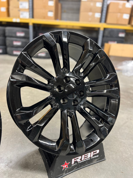 24" GM, Cadillac, Chevy 211 Style Rep Wheels in Gloss Black