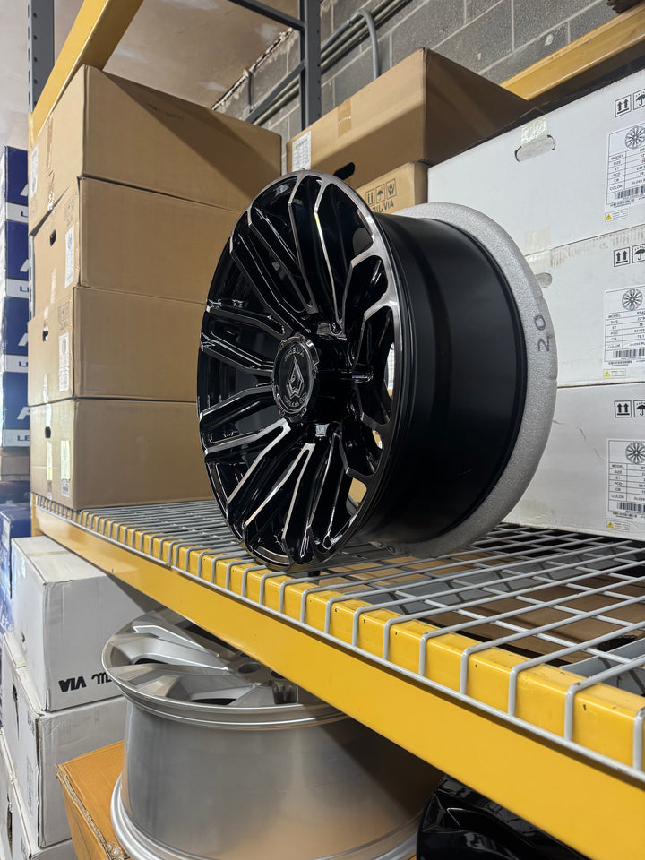 20" Arena Supreme A111 GLOSSY BLACK BRUSHED DDT FACE CLEAR FOR CHEVY 2500 2500HD 3500HD GMC SIERRA 2500HD SIERRA 3500HD